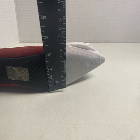 C.PARAVANO Alessia Women’s Red Suede Leather Pumps Size EU 40 US 9.5 Block Heels - Picture 4 of 8